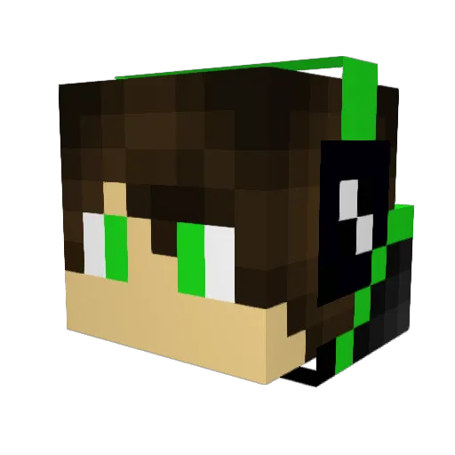 zenshinren Minecraft avatar head, 3D render