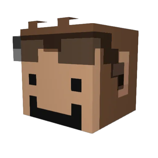 zepeer Minecraft avatar head, 3D render