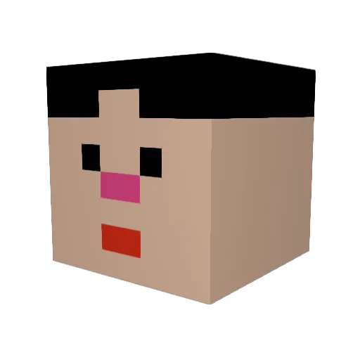 zer0box Minecraft avatar head, 3D render