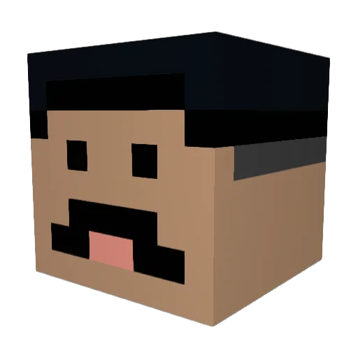 zerc123 Minecraft avatar head, 3D render