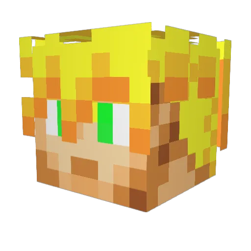 zero_comp Minecraft avatar head, 3D render