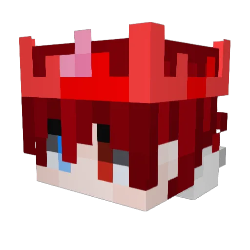 zero_second_ Minecraft avatar head, 3D render