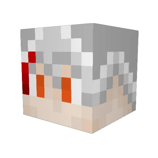 zerochanmc Minecraft avatar head, 3D render