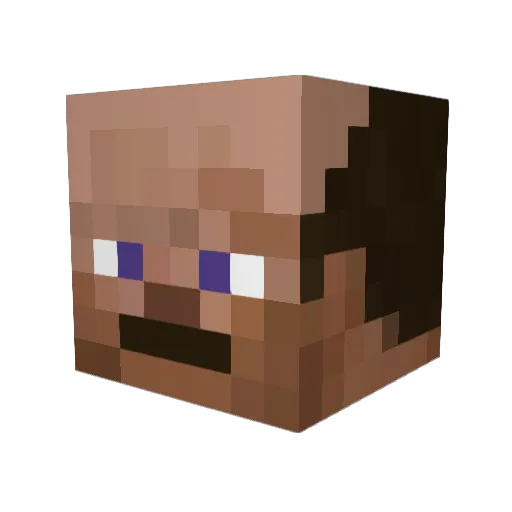 zerofill Minecraft avatar head, 3D render