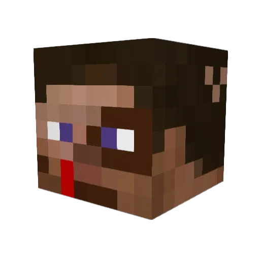 zerophobia Minecraft avatar head, 3D render