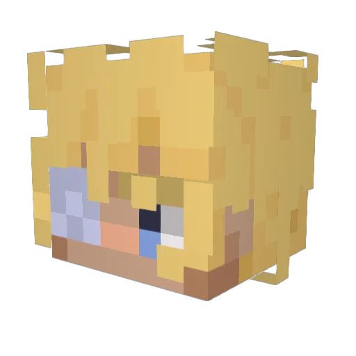 zeroraws Minecraft avatar head, 3D render