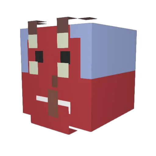 zerothehiden Minecraft avatar head, 3D render