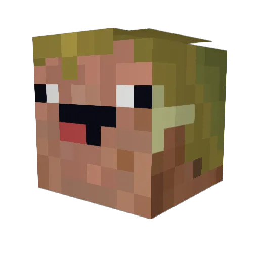 zerotucks Minecraft avatar head, 3D render