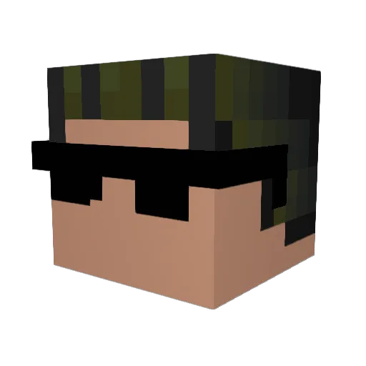 zerozaki Minecraft avatar head, 3D render