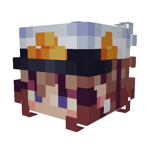 zertudine Minecraft avatar head, 3D render