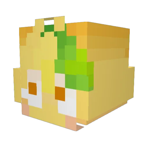 zest Minecraft avatar head, 3D render