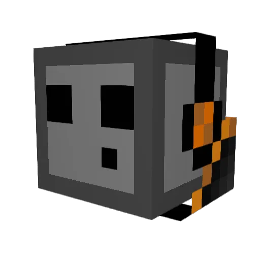 zetaorange Minecraft avatar head, 3D render