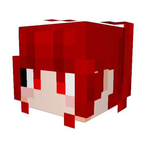zeuniihito Minecraft avatar head, 3D render