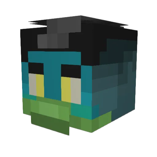 zevande Minecraft avatar head, 3D render