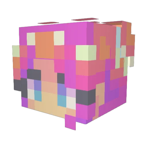 zeyuzu Minecraft avatar head, 3D render