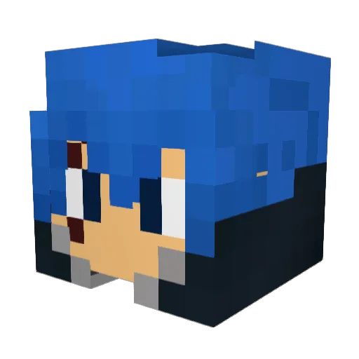 zezouine Minecraft avatar head, 3D render