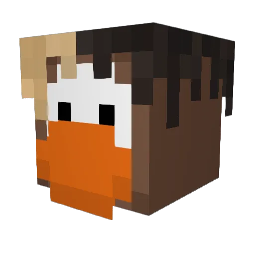 zgxa Minecraft avatar head, 3D render