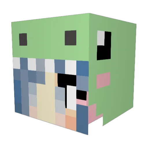 zhangyesking Minecraft avatar head, 3D render