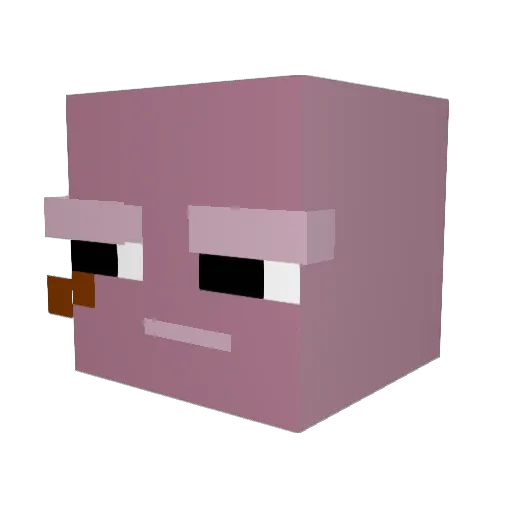 zhangzhuyan Minecraft avatar head, 3D render
