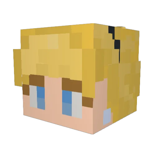 zhaokan Minecraft avatar head, 3D render