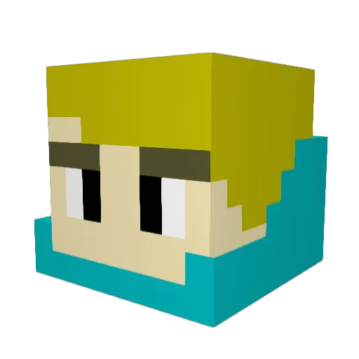 zhatzz Minecraft avatar head, 3D render