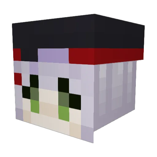 zhongknee Minecraft avatar head, 3D render