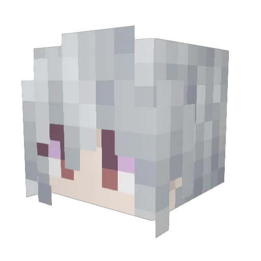 zhongle Minecraft avatar head, 3D render