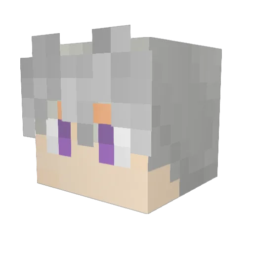 zhongli Minecraft avatar head, 3D render