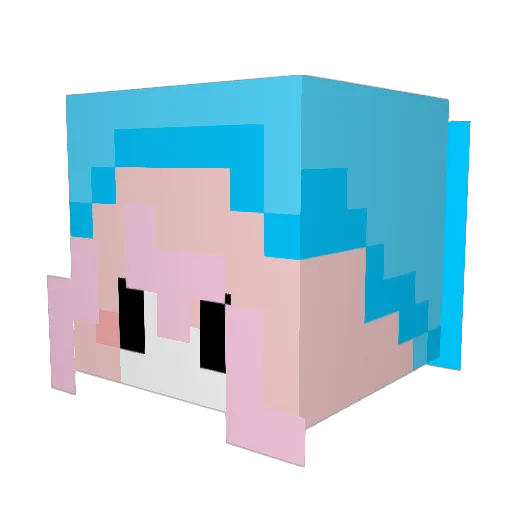 zhongziqi Minecraft avatar head, 3D render