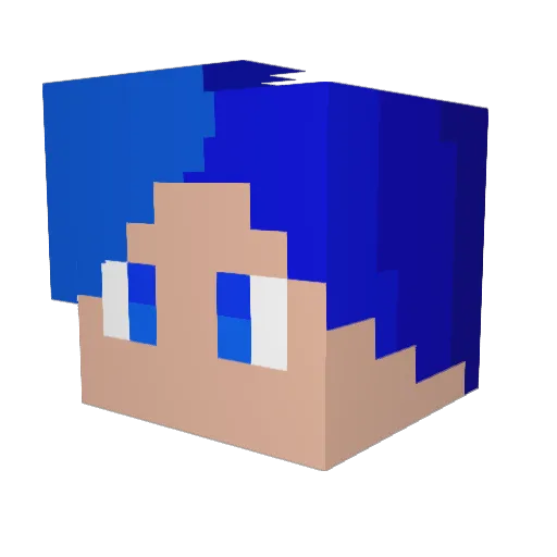 zhoucantd Minecraft avatar head, 3D render
