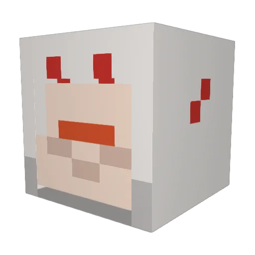 zhouliren Minecraft avatar head, 3D render