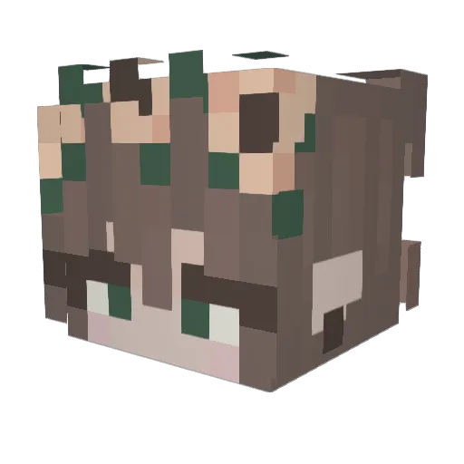 zhoumu233 Minecraft avatar head, 3D render