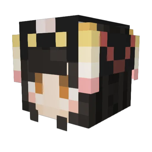 zhuhwa Minecraft avatar head, 3D render