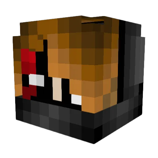 zhunair Minecraft avatar head, 3D render