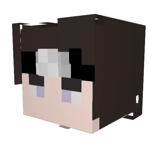 zhuted Minecraft avatar head, 3D render