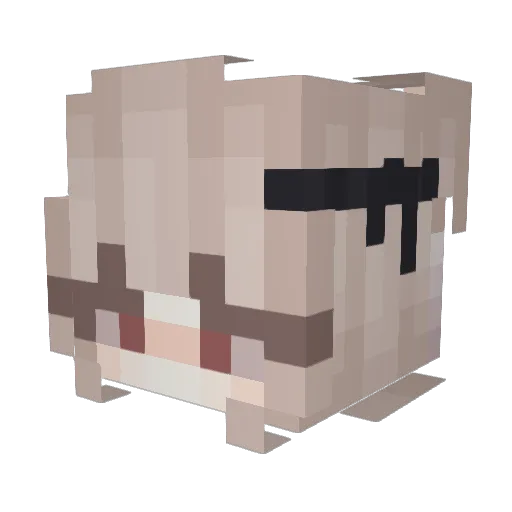 zhuyuan1 Minecraft avatar head, 3D render