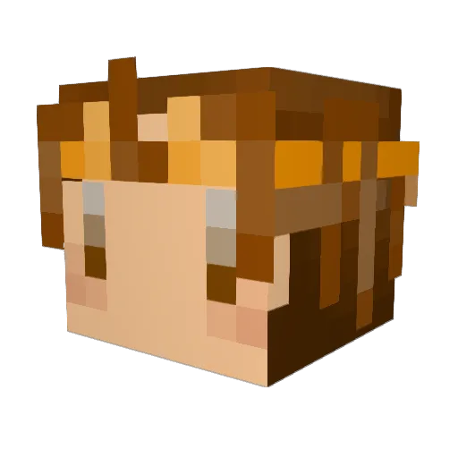 zhuzi_k Minecraft avatar head, 3D render