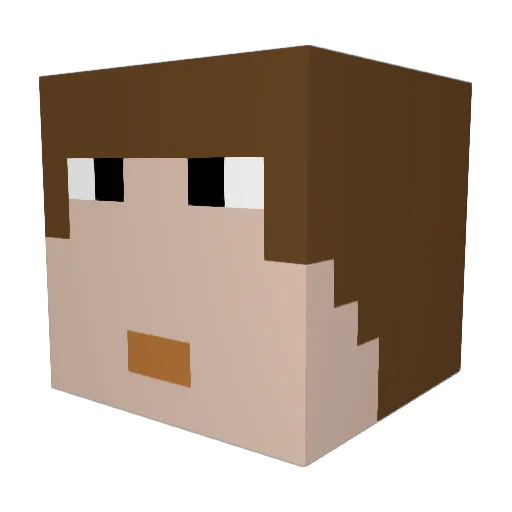zhvc Minecraft avatar head, 3D render