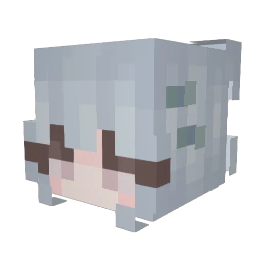 zibaki Minecraft avatar head, 3D render