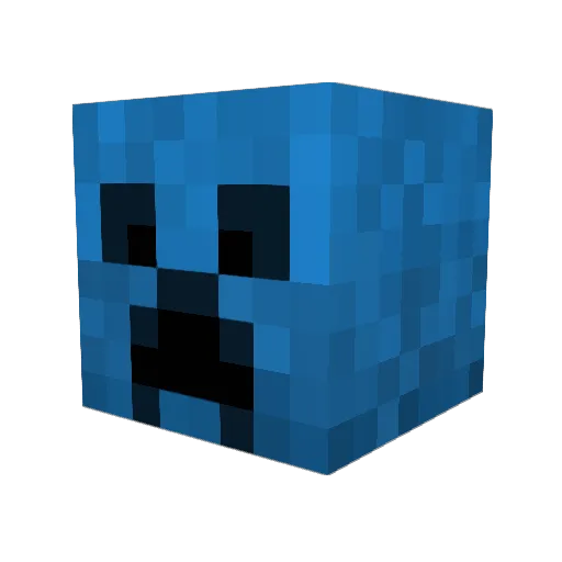 zifuro Minecraft avatar head, 3D render