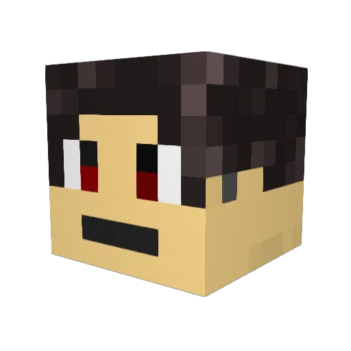 zikotyuu Minecraft avatar head, 3D render