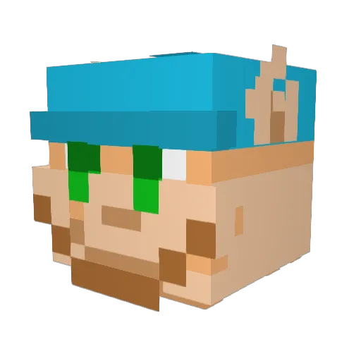 zilksong Minecraft avatar head, 3D render
