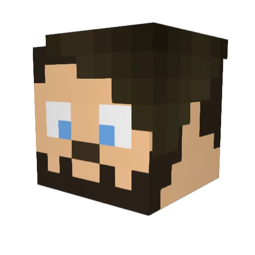 zilvester Minecraft avatar head, 3D render