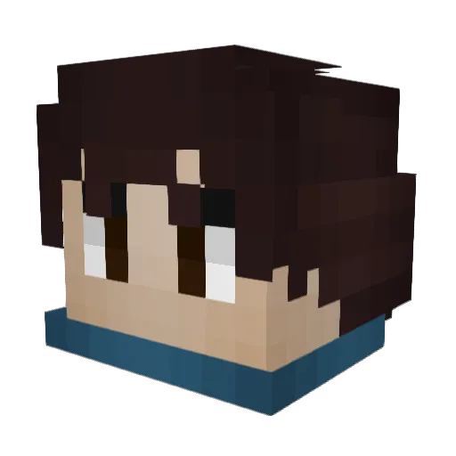 zinnzii Minecraft avatar head, 3D render
