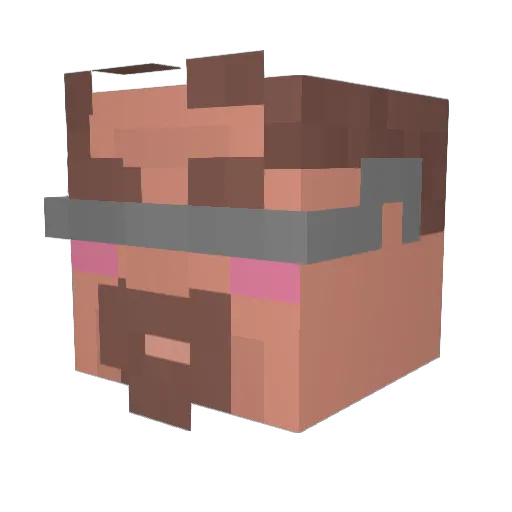 zinopika Minecraft avatar head, 3D render