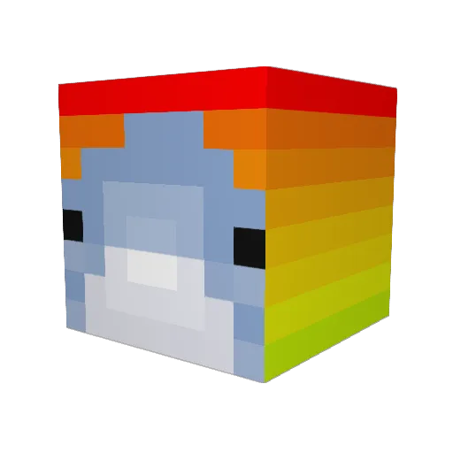 zinvin Minecraft avatar head, 3D render