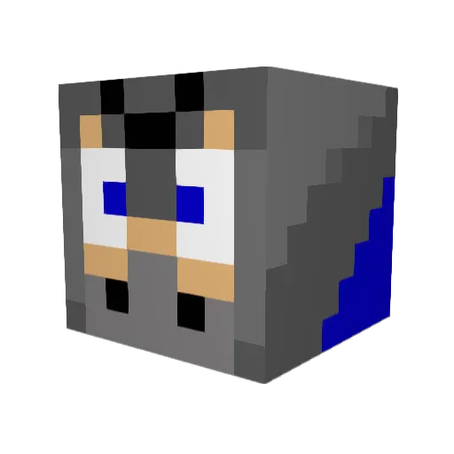 ziprain Minecraft avatar head, 3D render