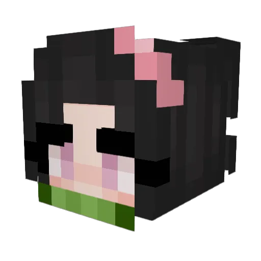 ziptan Minecraft avatar head, 3D render