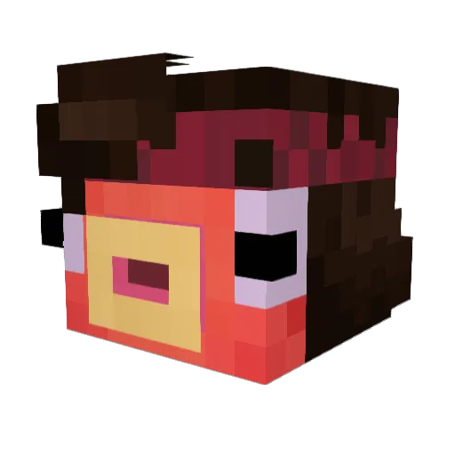 zipties_ Minecraft avatar head, 3D render