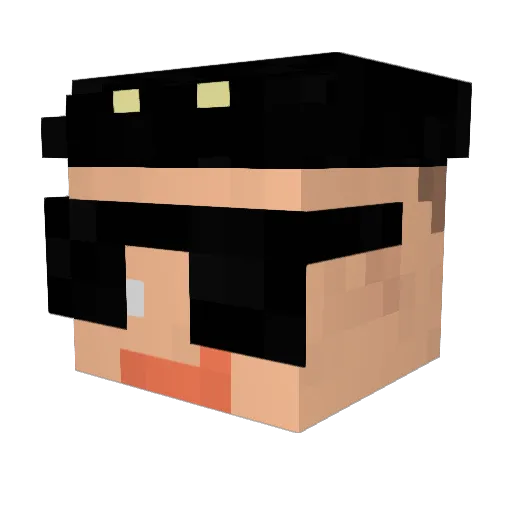 ziputa Minecraft avatar head, 3D render